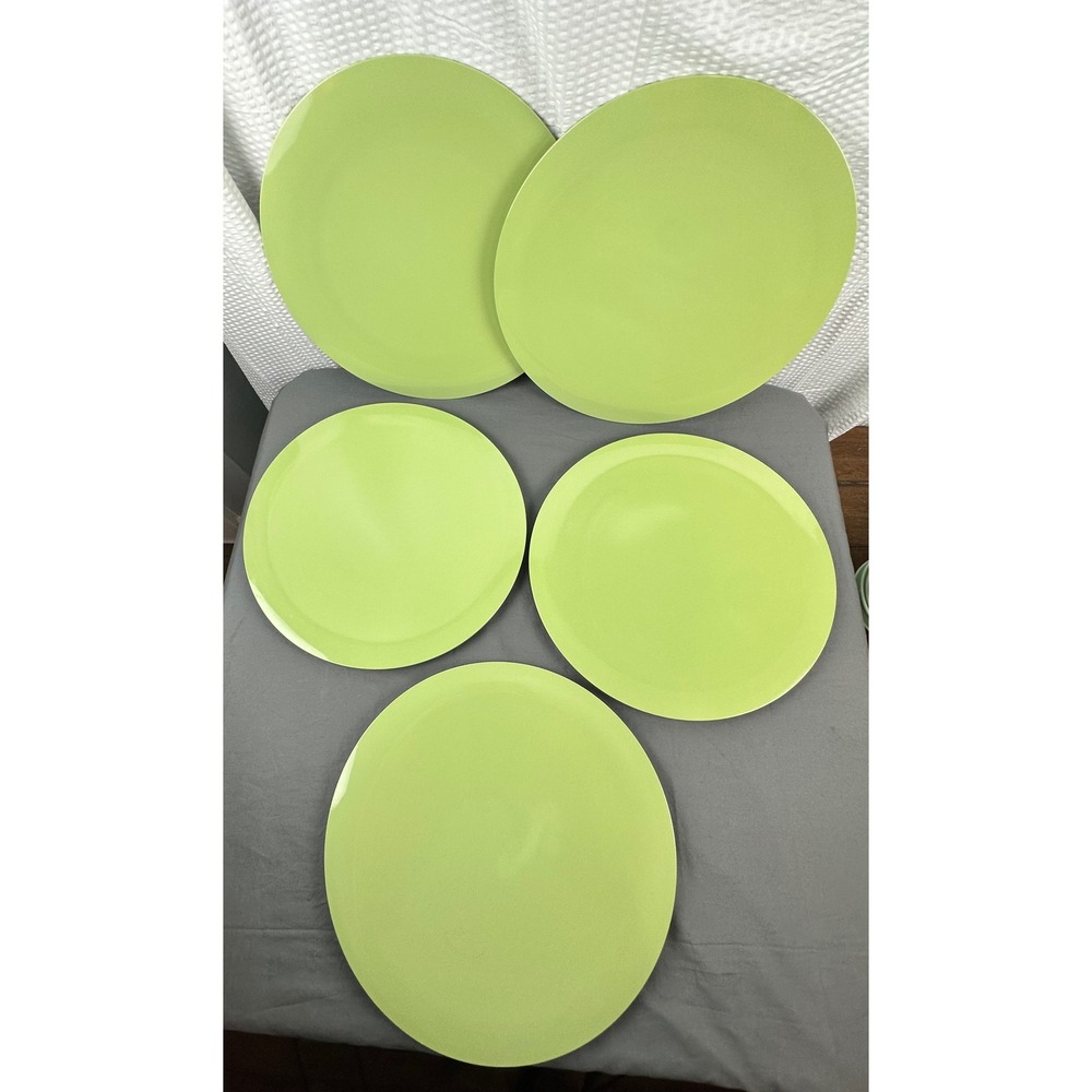 Tupperware 4572A-1 Green Melamine 14" Serving Platters Set of 5